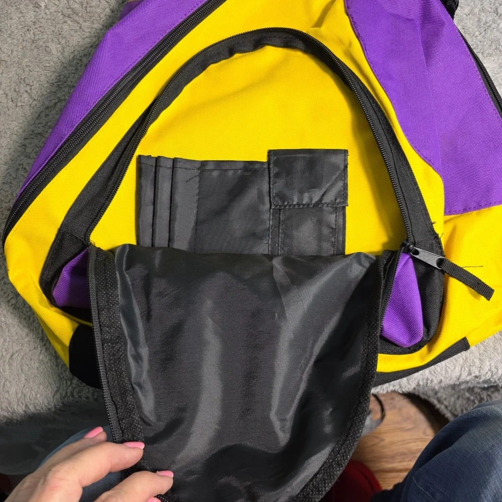 LSU Tigers Sling Backpack Laptop LARGE Purple Gold‎ Embroidered Logo NCAA Offic
